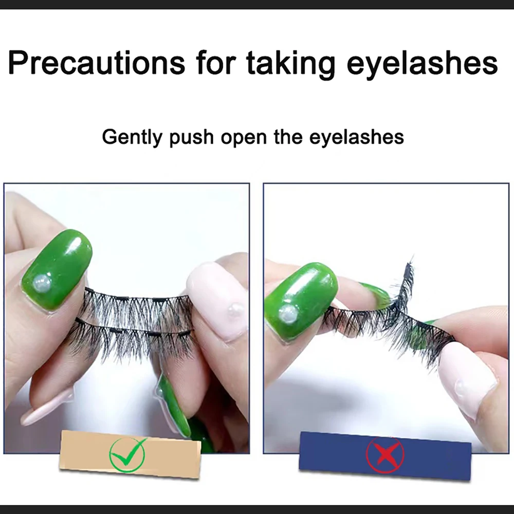 Mix Wimpern 2 Paar Doppelmagnet-Set für falsche Wimpern, 3D-Magnetwimpern mit Acrylbox, wiederverwendbares Make-up-Werkzeug, Geschenk für Mädchen