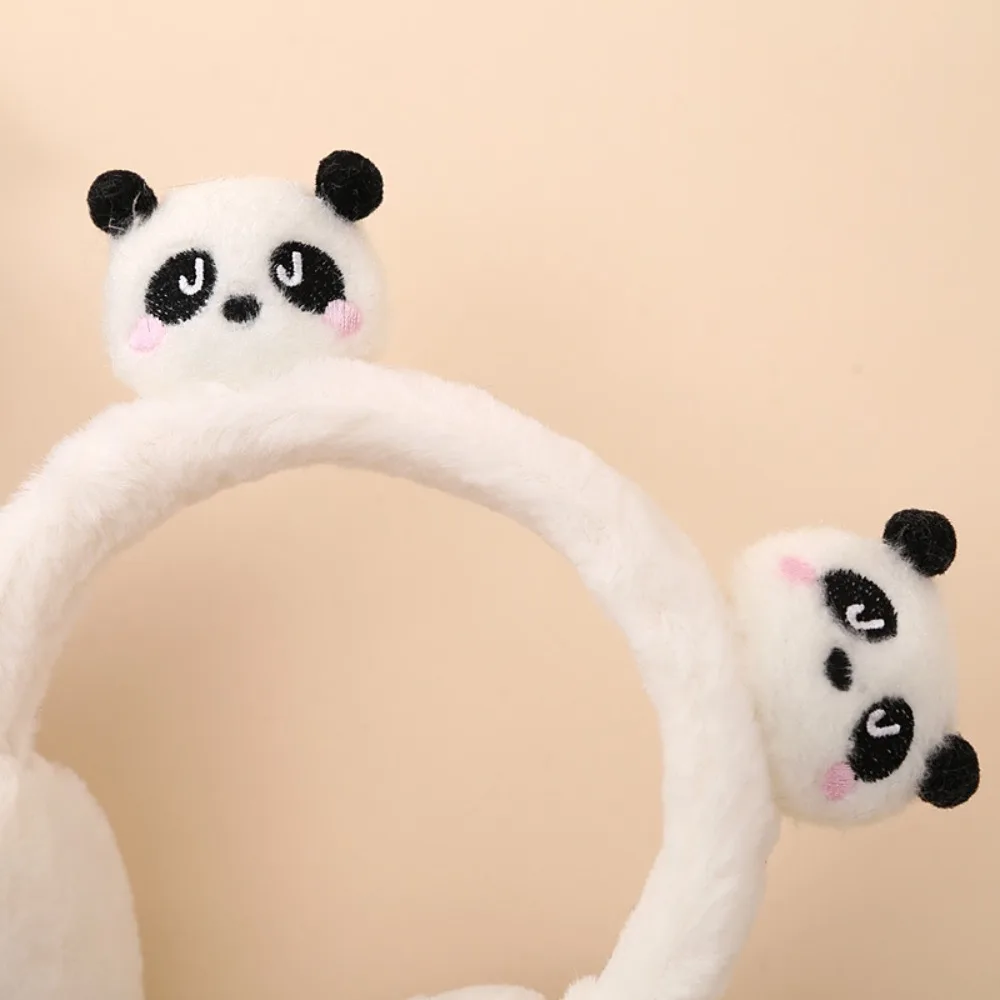 Orejeras móviles de felpa de Panda para niños, orejeras suaves y lindas, protección contra el frío, herramienta para mantener el calor, invierno, novedad