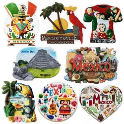 Mexico Cancun Parrot Hand-painted 3D Fridge Magnets Tourism Souvenirs Refrigerator Magnetic Stickers Home Decor