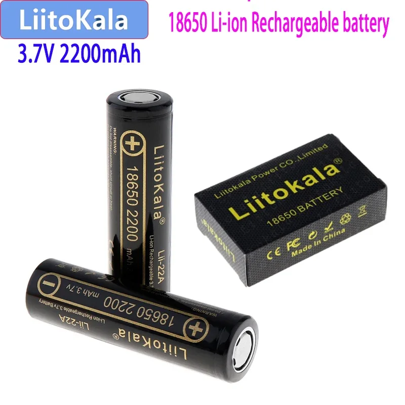 LiitoKala-Bateria Recarregável para Drone, Lii-35A, 3.7V, 2200mAh, 10A, 18650 Bateria, 100% Brand New, Original