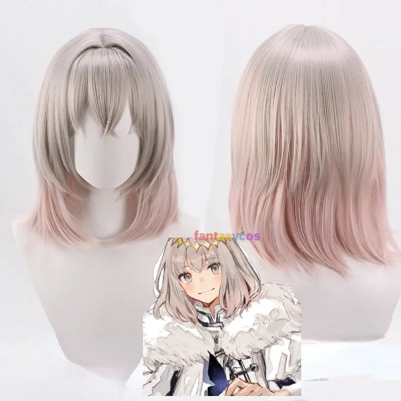 

Game FGO Fate/Grand Order Cosplay Oberon Wig Short Wig Heat Resistant Synthetic Hair Role Play Halloween Wigs with Wig Net