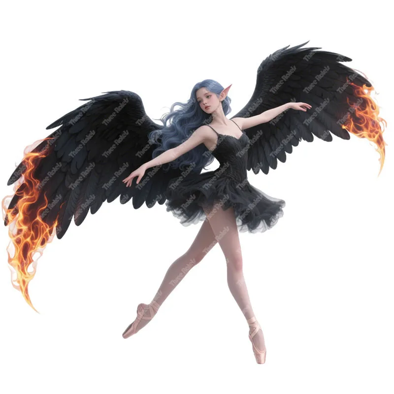 Three Ratels CAB103  Elegant blue hair ballet angel art wall stickers for home decoration Personalized car decals