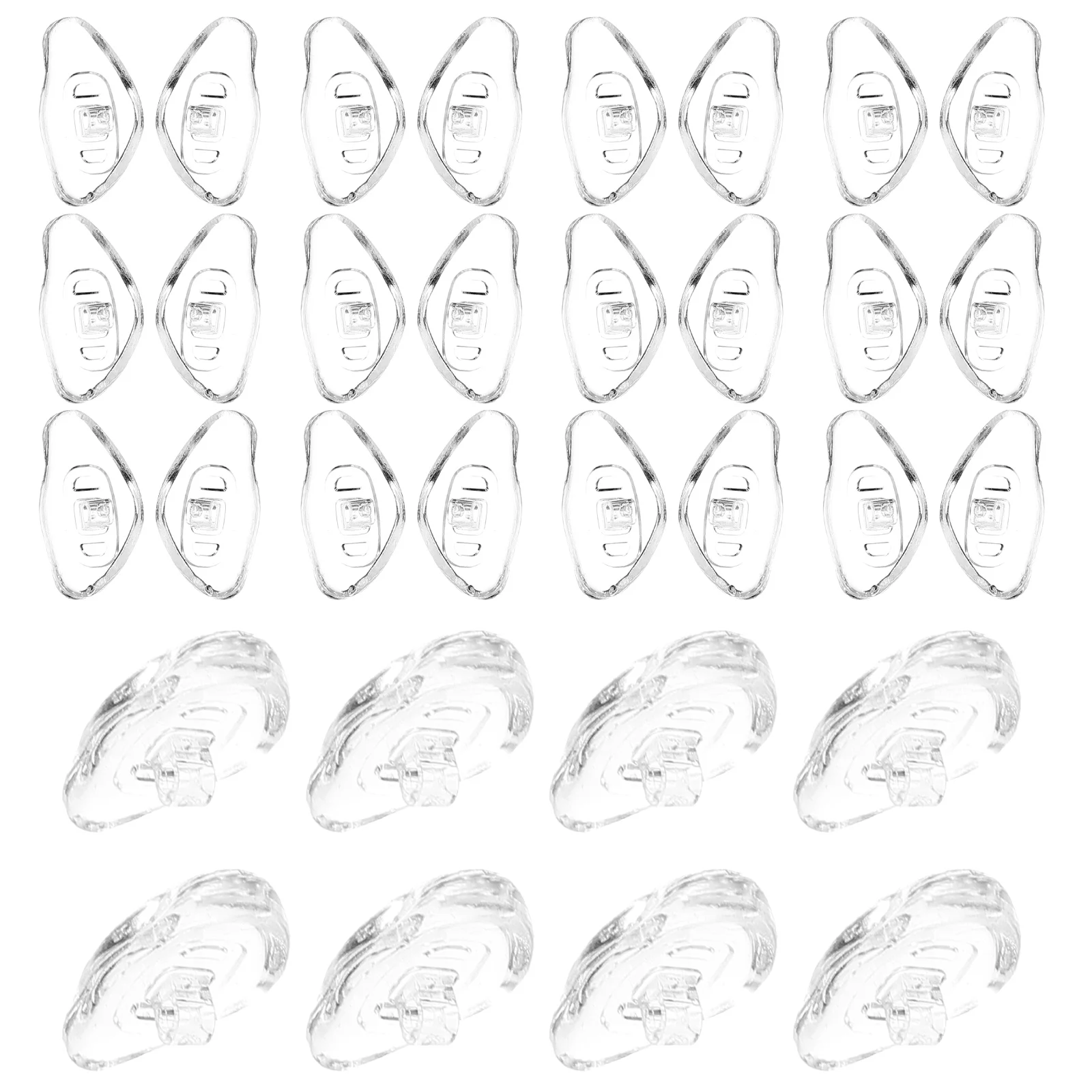 

20Pairs Silicone Eyeglass Nose Pads Skin-Friendly Anti-Slip Fit Nose Bridge Long-Lasting Glasses Accessories Glasses Accessories