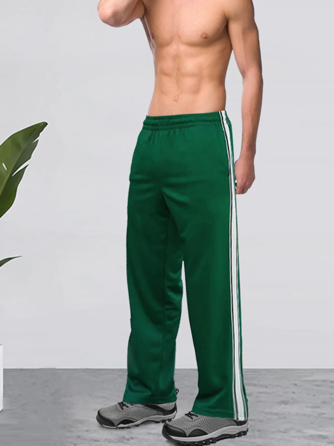 

European and American Men's Spring and Summer New Casual Patchwork Straight Pants American Loose Sports Pants Sweatpants