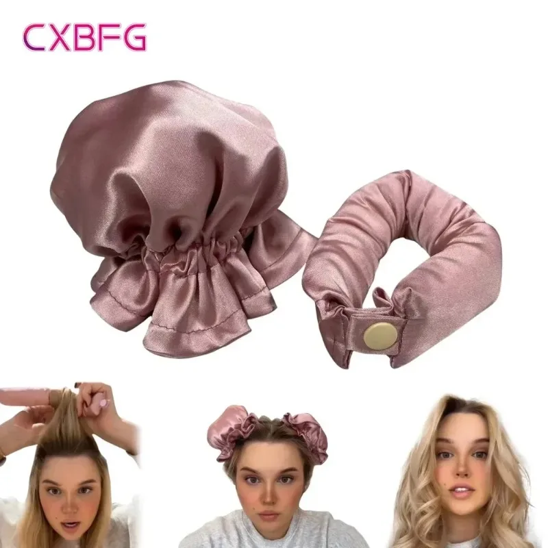 

Heatless Curling Rod Headband Soft Hair Curlers No Heat Silk Curls Lazy Hair Rollers Sleeping Curler with Cap Styling Tools
