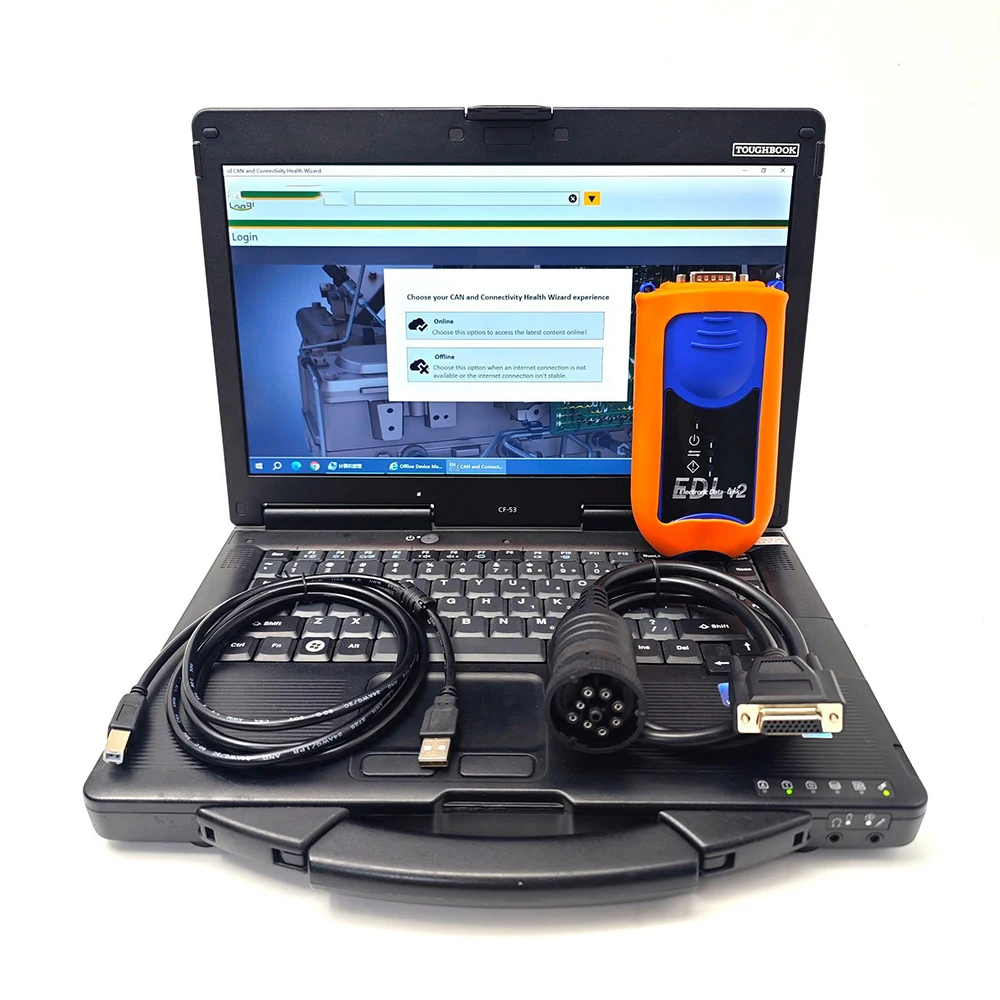 CF53 Laptop EDL V2 Electronic Data Link AG CF Agricultural Tractor Construction Skid Steer Excavator Dump Truck Diagnostic Tool