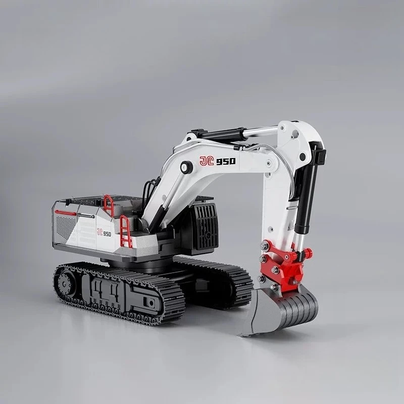1:50 RC 950 Lead Screw Excavator 28-Channel All Alloy Simulation Engineering Vehicle Electric Toy Model for Hobby Fans