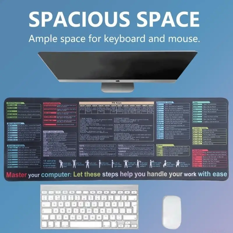 Almohadilla escritorio oficina D5BB con y acceso directo a Word y superficies impermeables para juegos y