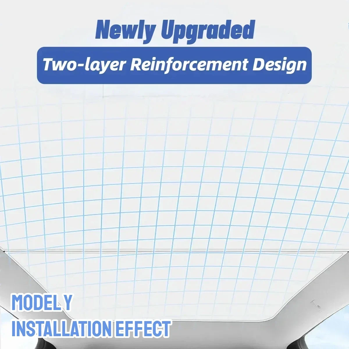 Parasol de techo para Tesla modelo 3 Highland 23-24 modelo Y 2021-24, hebilla de tela de hielo, accesorio de tragaluz delantero Y trasero de vidrio