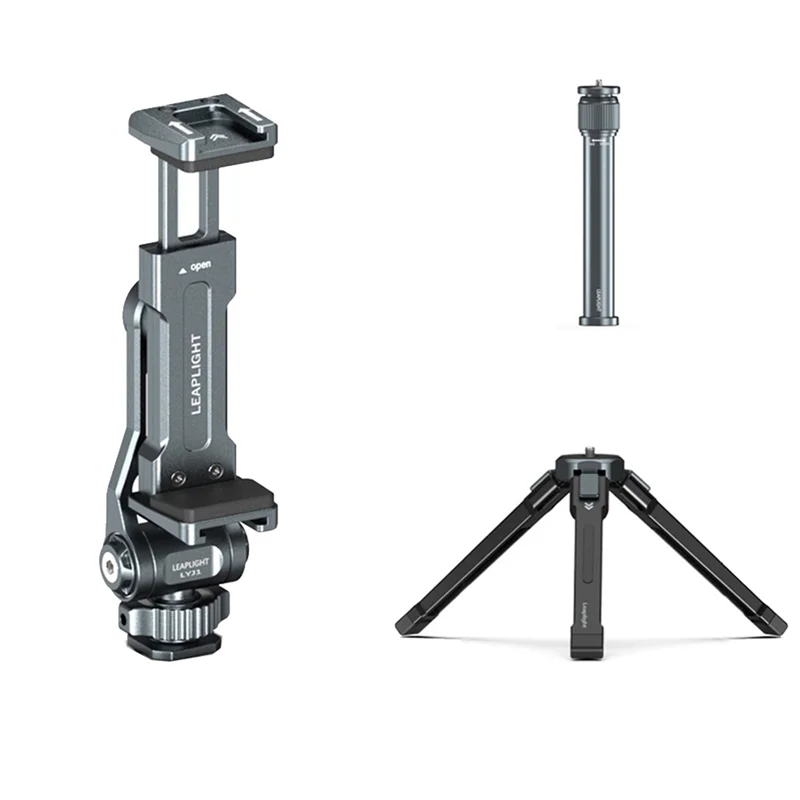 

GROCE-камера, держатель для телефона с горячим башмаком, адаптер для штатива для монитора с двойным холодным башмаком для Iphone, DSLR-камера, микрофон, заполняющий свет