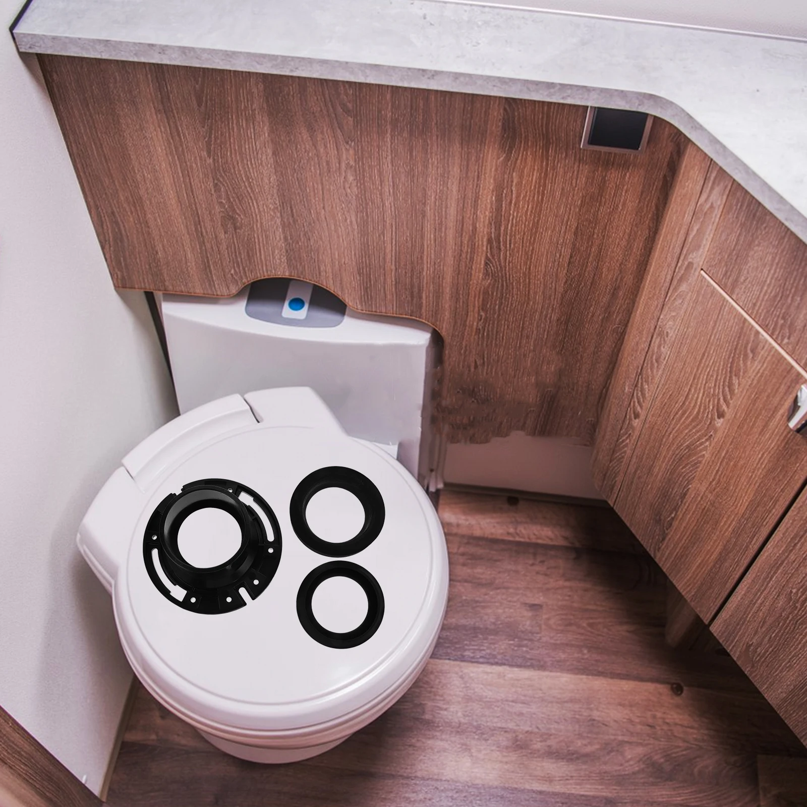 

1Set Toilet Seal Ring Kit Rv Toilet Flange Replacement Durable ABS Seal Ring for Leakproof Bathroom Installation