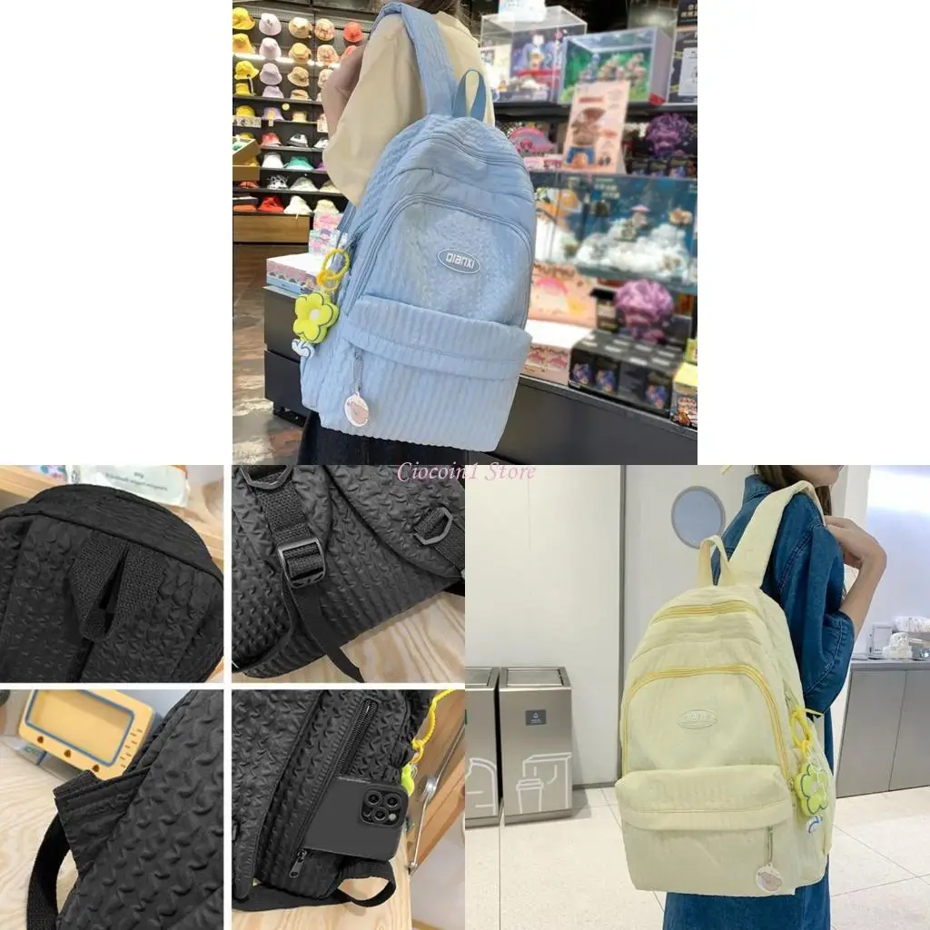 

Y1UB Japanese Travel Daypack for Teen Girls School Bag Nylon Female Bookbag
