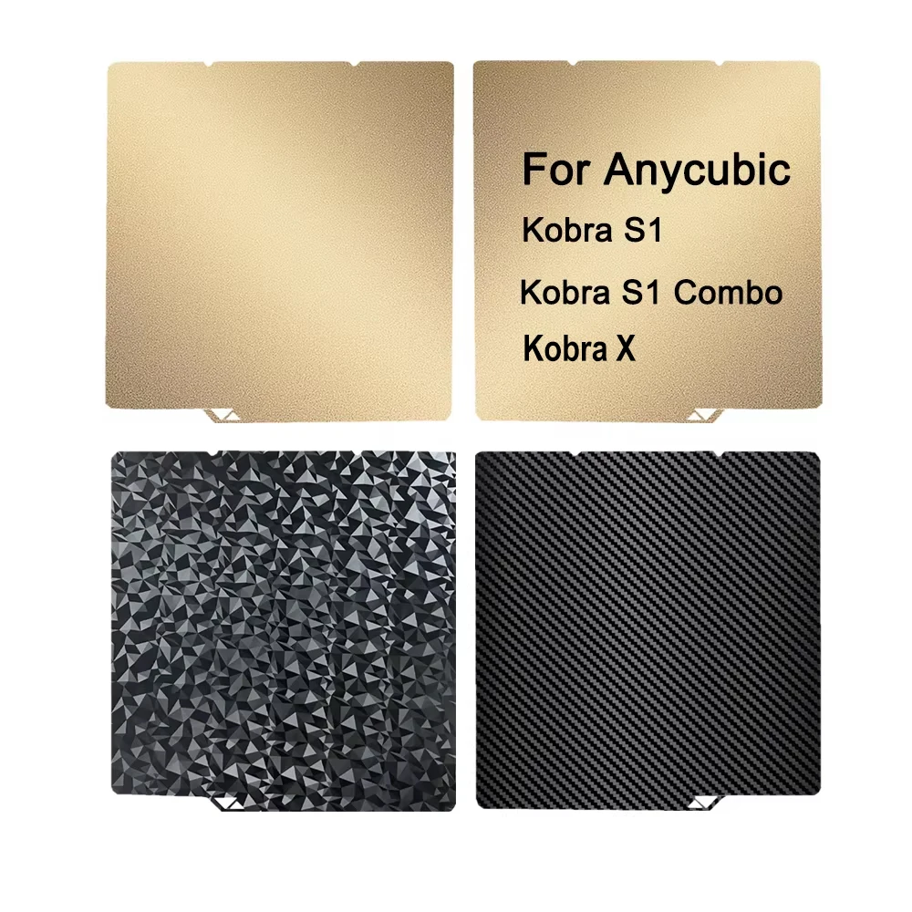 Für Anycubic Kobra X S1/S1 Combo Bauplatte 264x276mm PEI PEO PET Kohlefaserplatte Federstahlblech für Anycubic Kobra S1