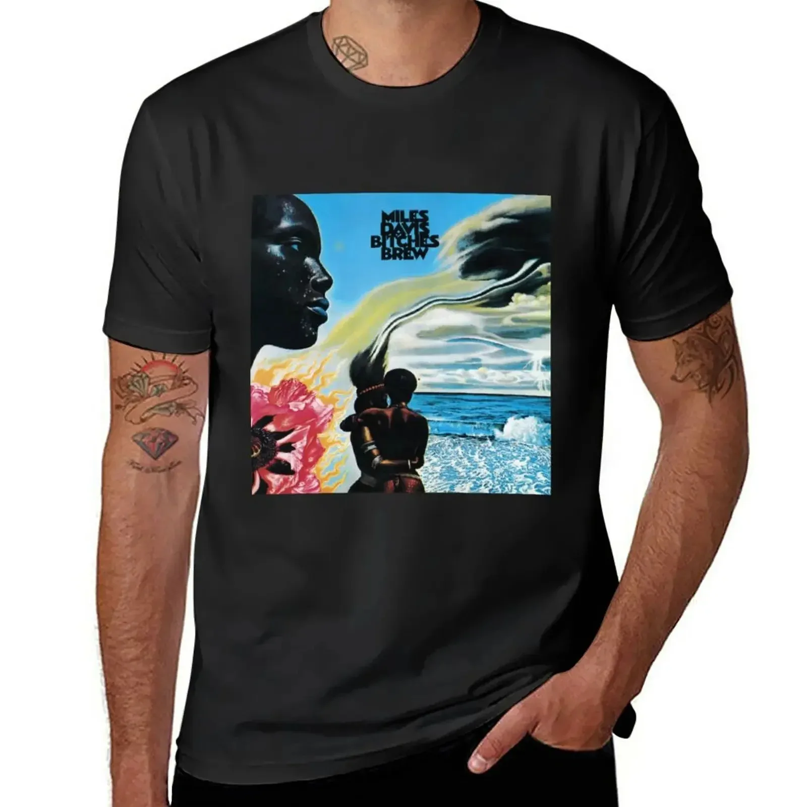 Camiseta de Miles Davis para hombre, ropa de anime, blanca, de peso pesado