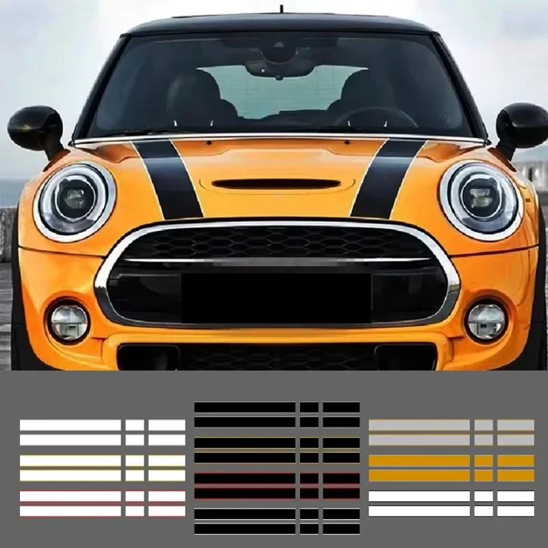 New Vinyl Decals Accessories Car Engine Hood Rear Trunk Stripe Sticker For Mini Cooper One S JCW R56 R57 R58 F54 F55 Hatchback