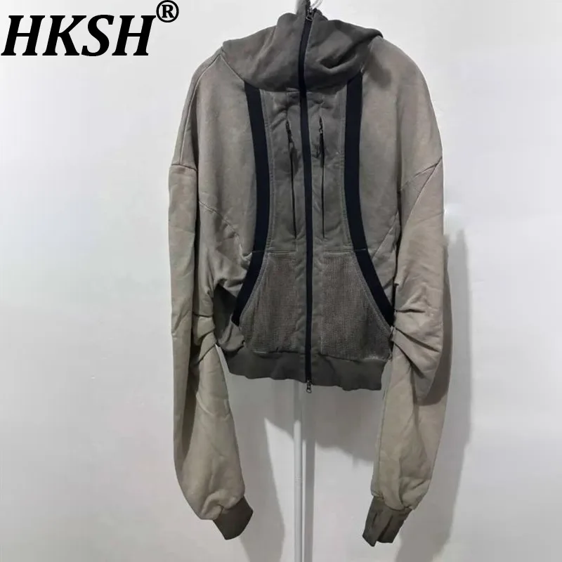 

HKSH Spring Autumn New Men Tide Dark Waste Land Washed Hoodie Deconstructed Gradient Silhouette Chic Punk Chic Sweatshirt HK3656