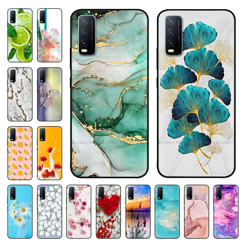 For Vivo Y20 Y20i 2021 Y20s Case Silicone Back Cover Cute Phone Cases For Vivo V2029 V2027 Y 20 20s 20i Coque Cute Bumper Bags