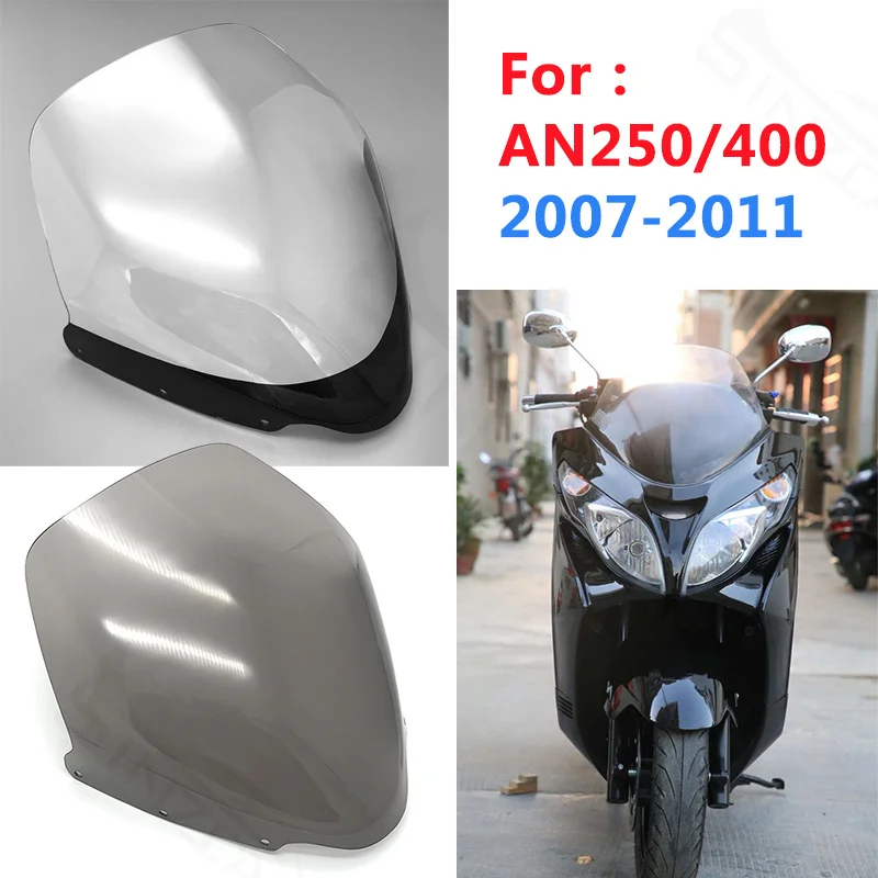 Dla Suzuki Skywave Burgman AN400 AN250 2007-2011 2008 2009 2010 skuter motocykl sportowy szyba przednia szyba przednia deflektory wiatrowe