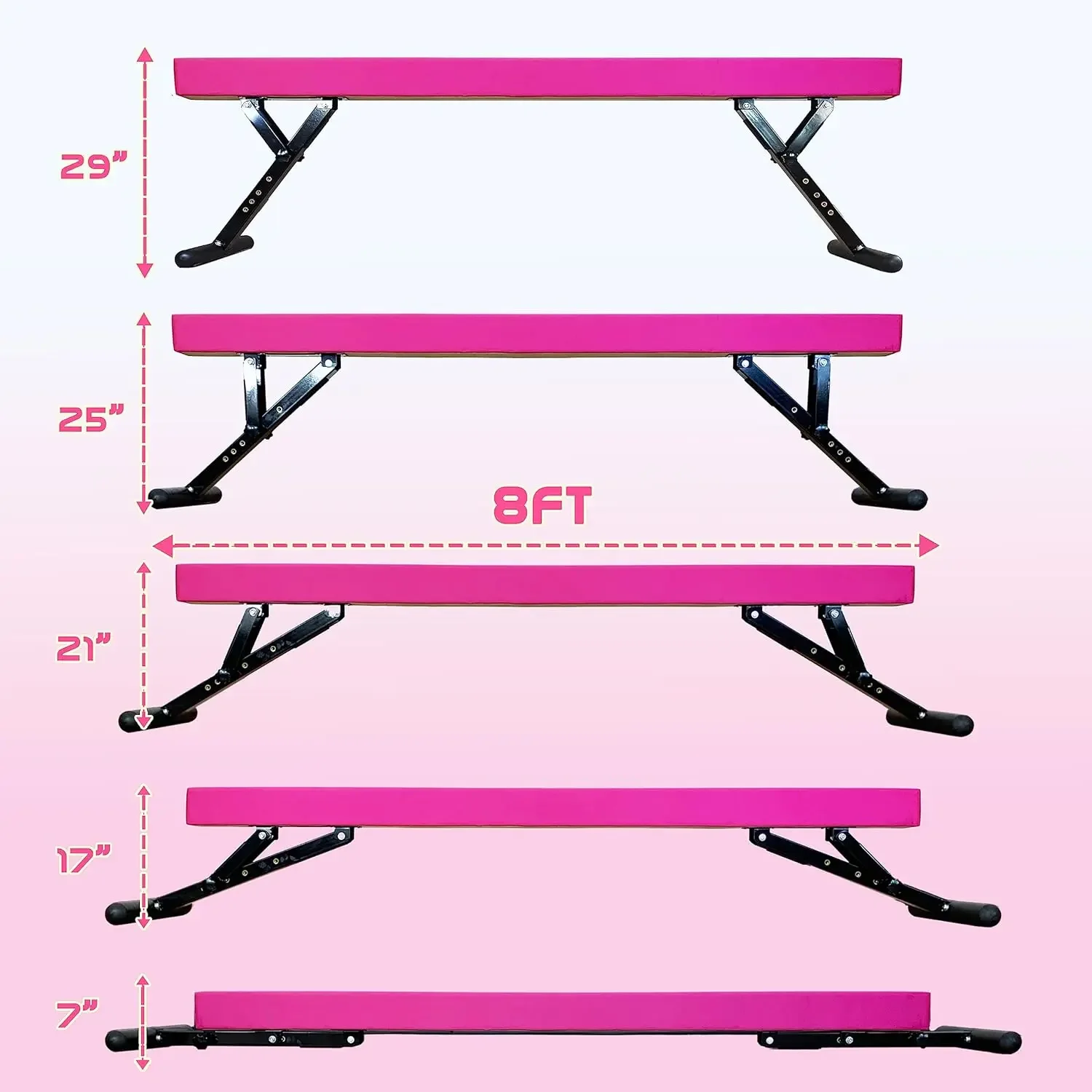 factory price Good quality foldable height-adjustable wood Gymnastics balance beam for gym Training