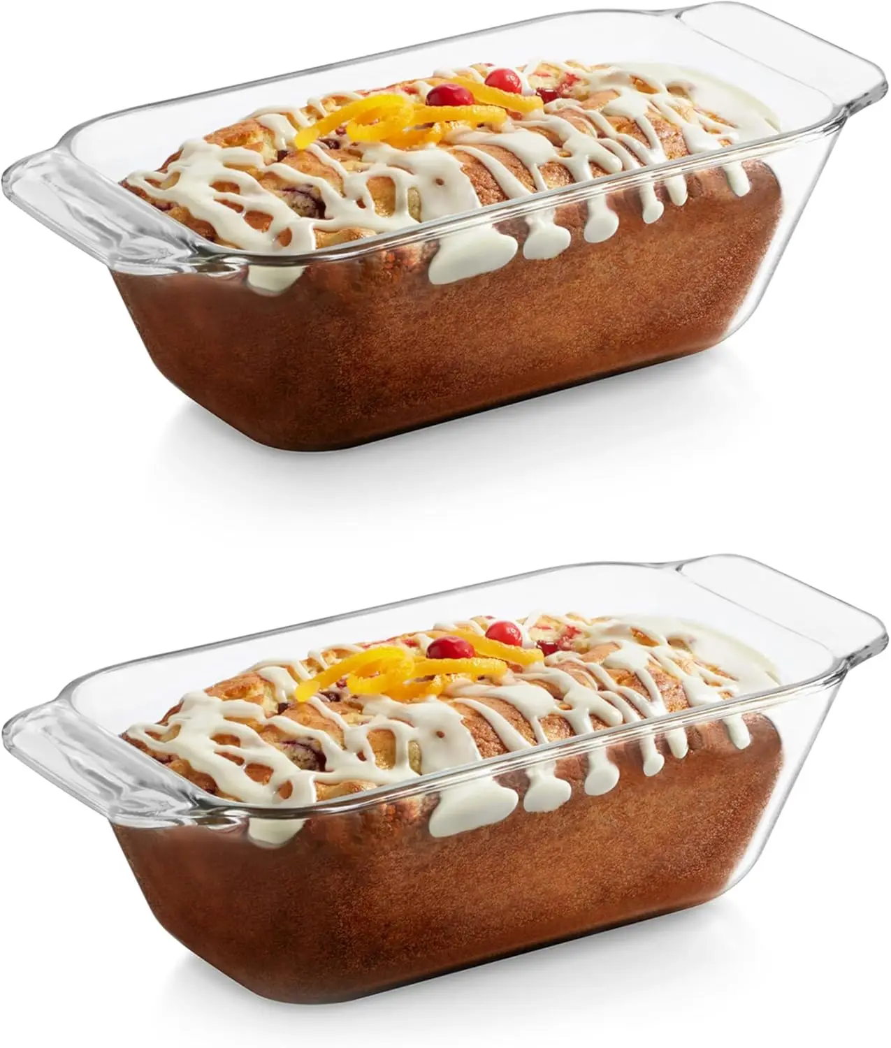 

Baker’s Premium 2 Piece Glass Baking Dish Set, Stackable, Space Saving Glass Bakeware Set, Oven