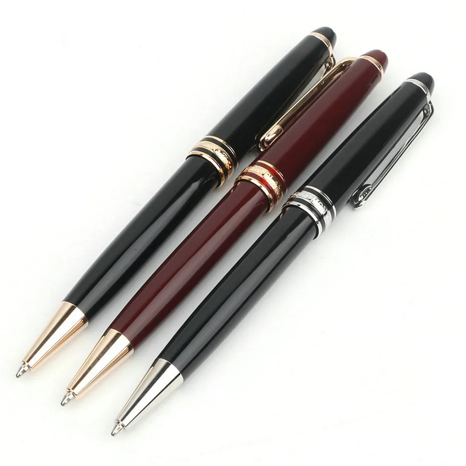 

Monte Meisterstuck Collection Black Resin Ballpoint MB Rollerball Pens Platinum Coated Inlay Series Number 163 Gift Pen Blance