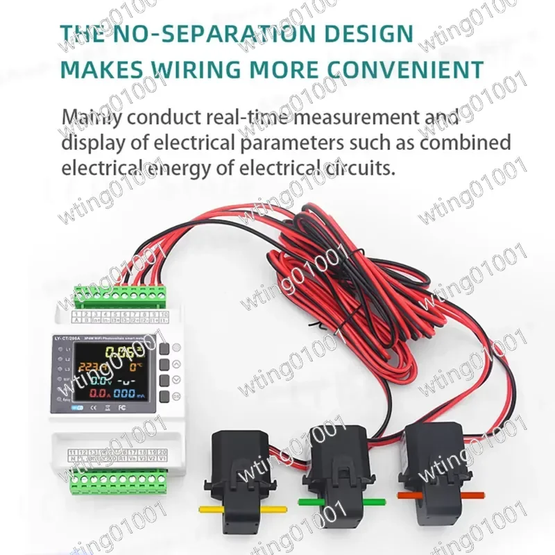 500A 700A 1000A WiFi Smart Transformer Meter with 3 CT Clamps Over Under Voltage Protector Smart Circuit Breaker for Home