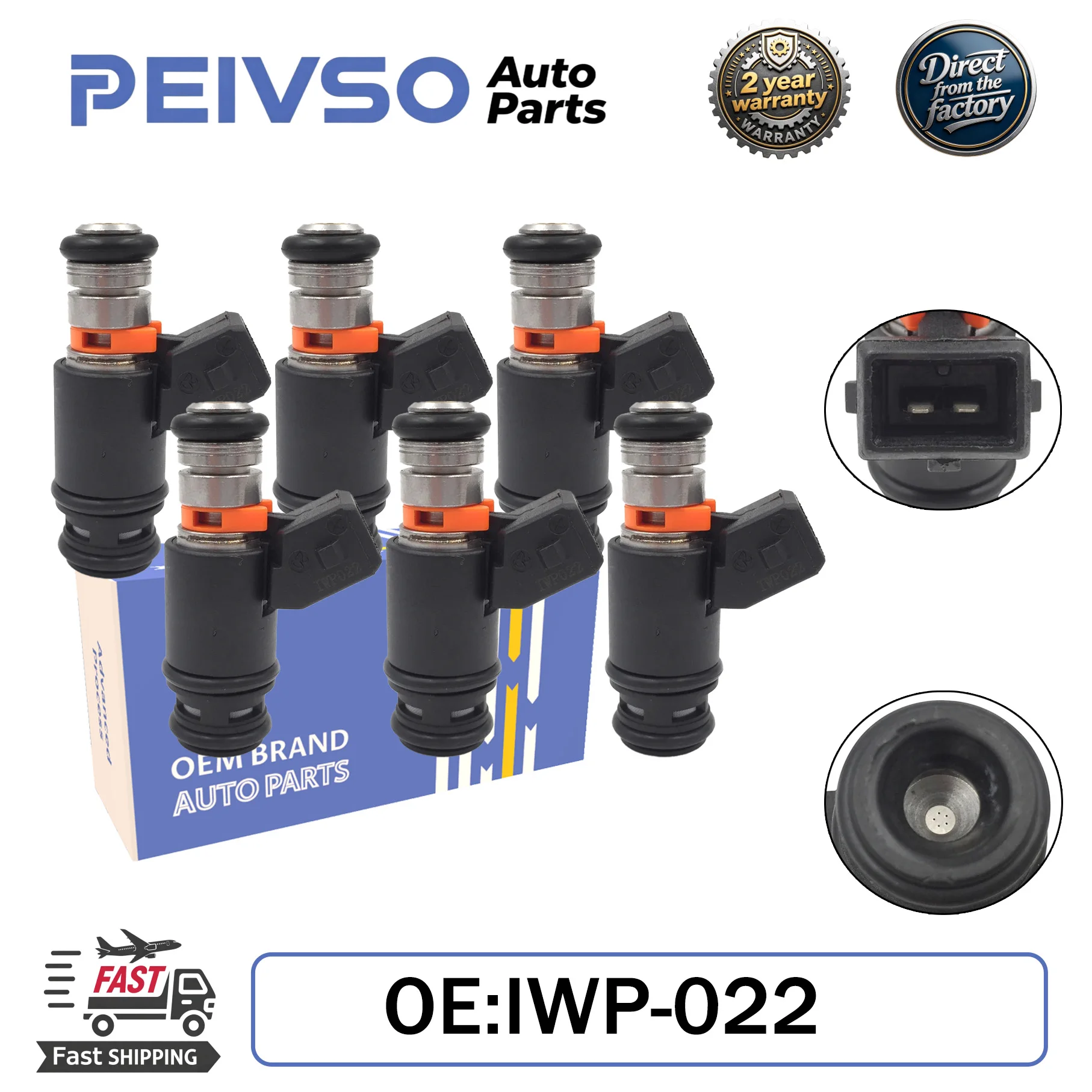 

PEIVSO 6pcs Fuel Injectors IWP022 IWP-022 021906031D For Volkswagen Golf 1999-2003 Jetta1999-2003 EuroVan 1999-2003 2.8L V6