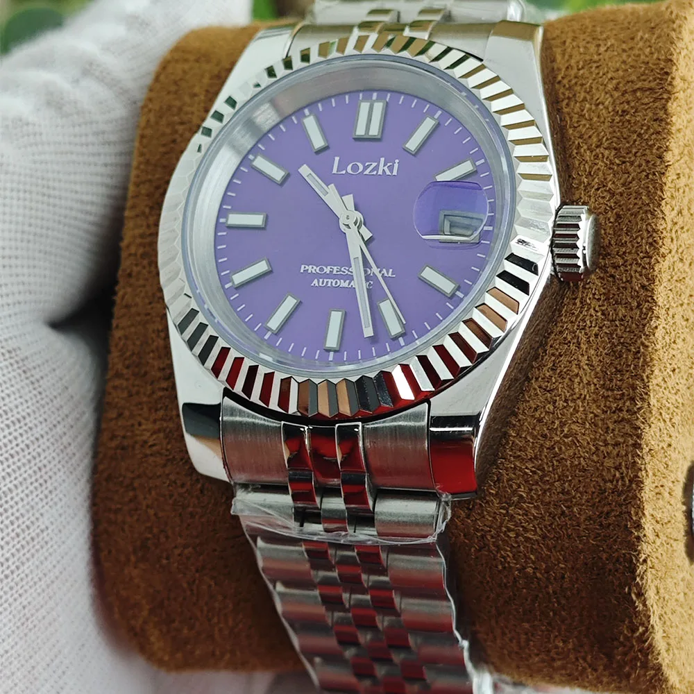 El reloj NH35 para hombre está disponible para personalizar su propio logotipo Esfera de 28,5 mm con tamaño de caja de 36 mm o 39 mm para acceso a relojes con movimiento NH35