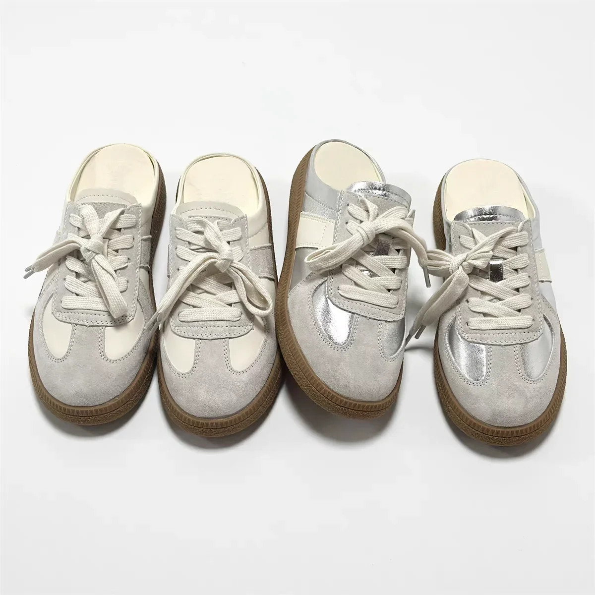 Women Mules Shoes Sports Round Toe Flat Female Footwear Casual Sneakers Clogs Platform Summer Slip On Creeper Baotou slippers