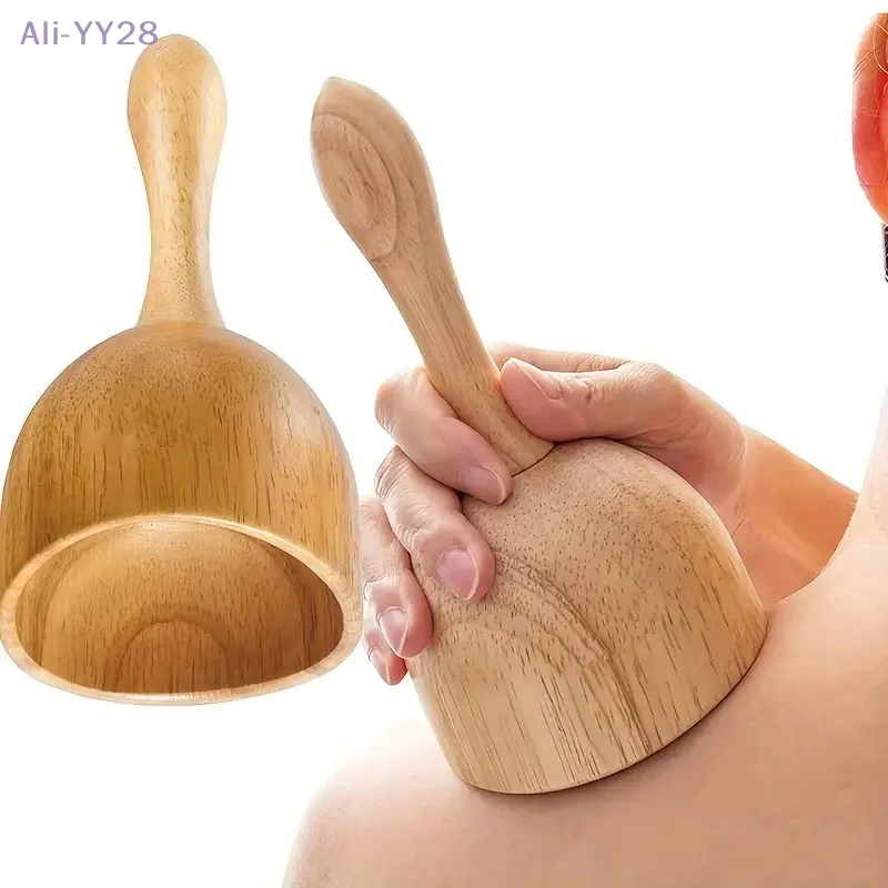 

{HBA17} Wooden Handheld Massage Cup Lymphatic Drainage Massage Tool For Body Sculpting Anti-Cellulite Gua Sha Cup