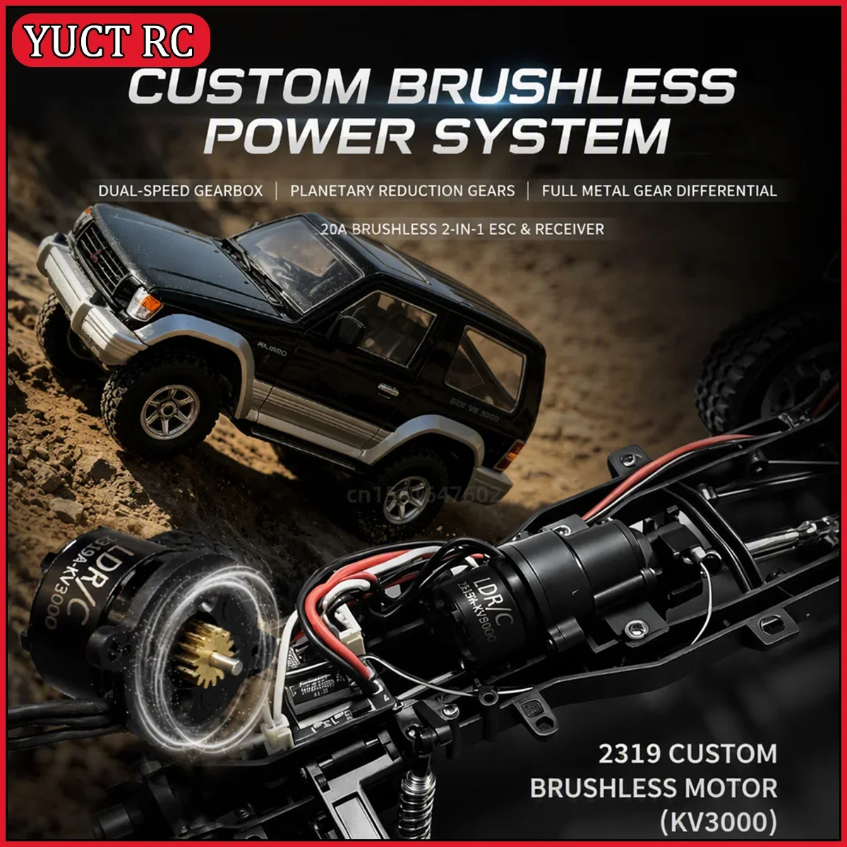 LDRC LD1297PRO 1/14 4WD Pajero RC Crawler Brushless Motor 15KM/H All-Metal Rotation Shaft 2.4G Off-Road Climbing Car Toy Gift