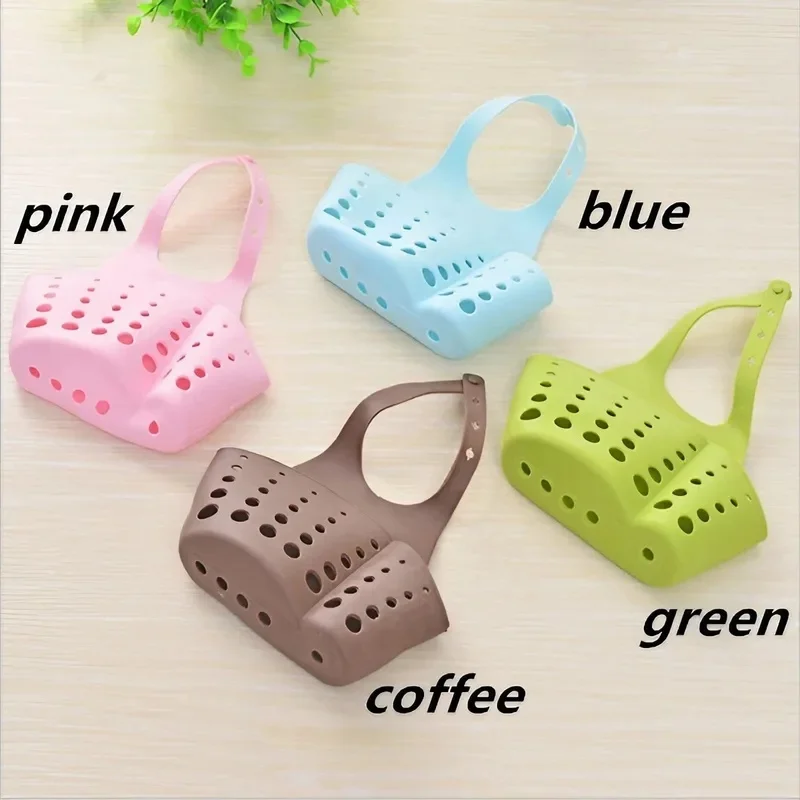 1/2/3pcs Portable Home Kitchen Bathroom Sink Sponge Hanging PVC Shelving Rack Drain Faucet Storage Pail Shelves Tools Holder