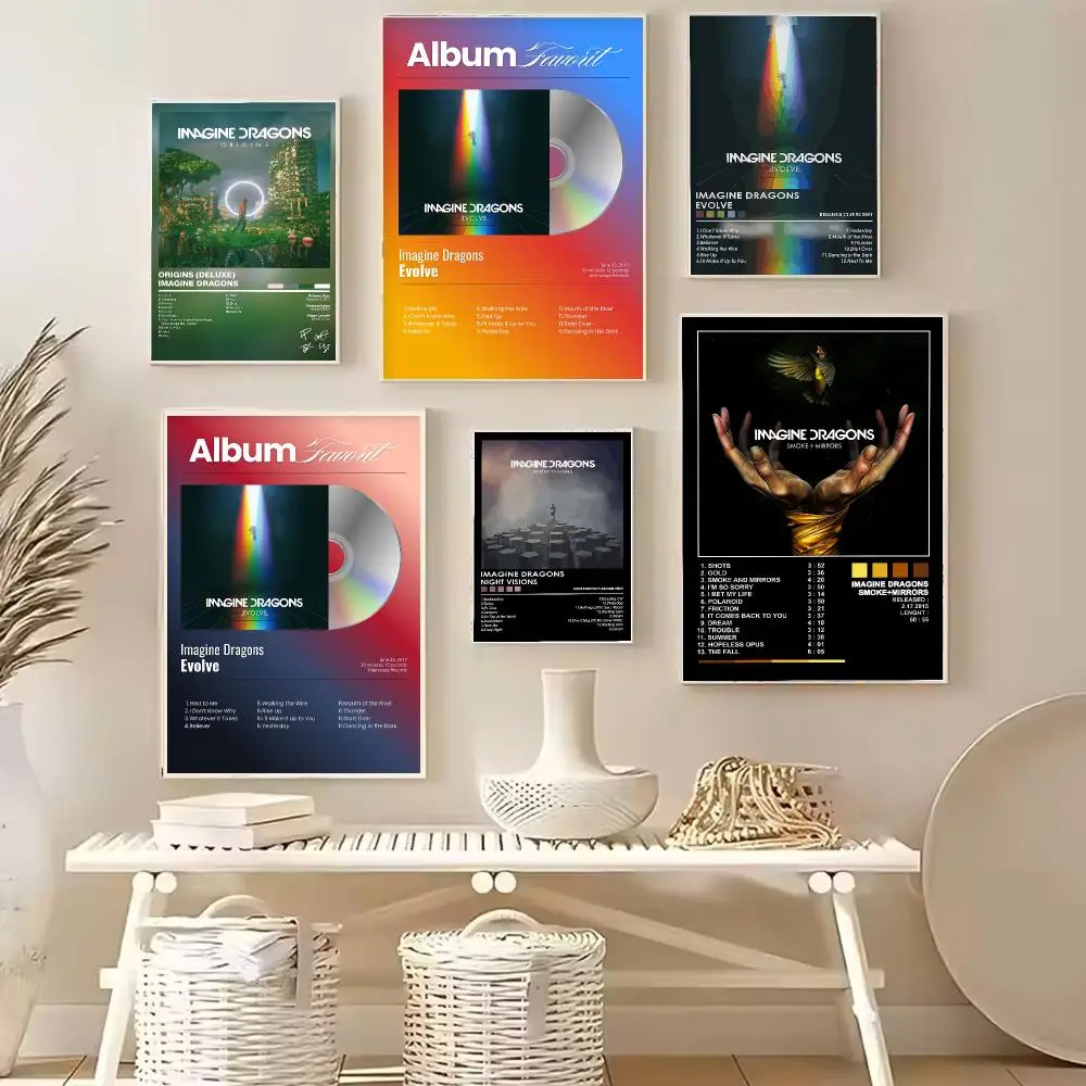 Arena Rock Band I-Imagine Dragons Painting Calligraphy Stylish Canvas Poster Wall Art for Home Decor Gift