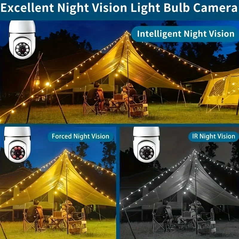 1080P night vision monitor, 5GHz Wi-Fi Bulb Security Monitor Camera , alarm push, 360° PTZ monitoring camera, intelligent motion