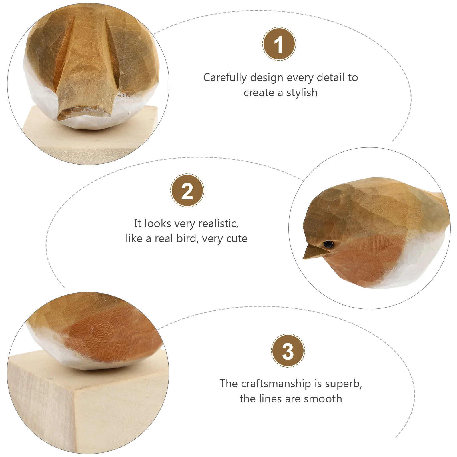 

Wooden Decoration Lovely Bird Simulation Ornament For Home Table Holiday Wedding Christmas Gift Mini Statue