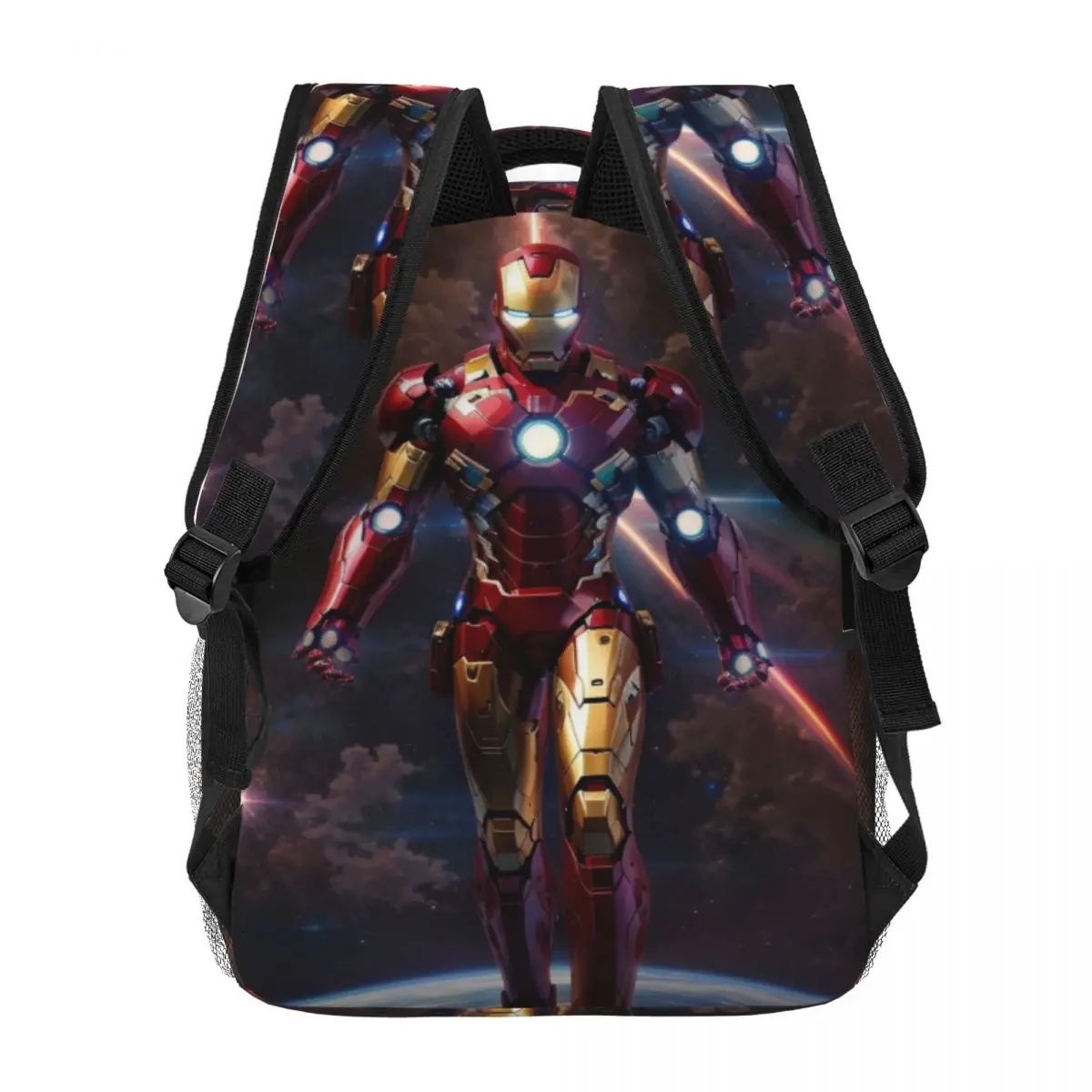 Iron Man Nieuwe Modieuze Patroon Schooltas Print Lichtgewicht Rugzak 17Inch