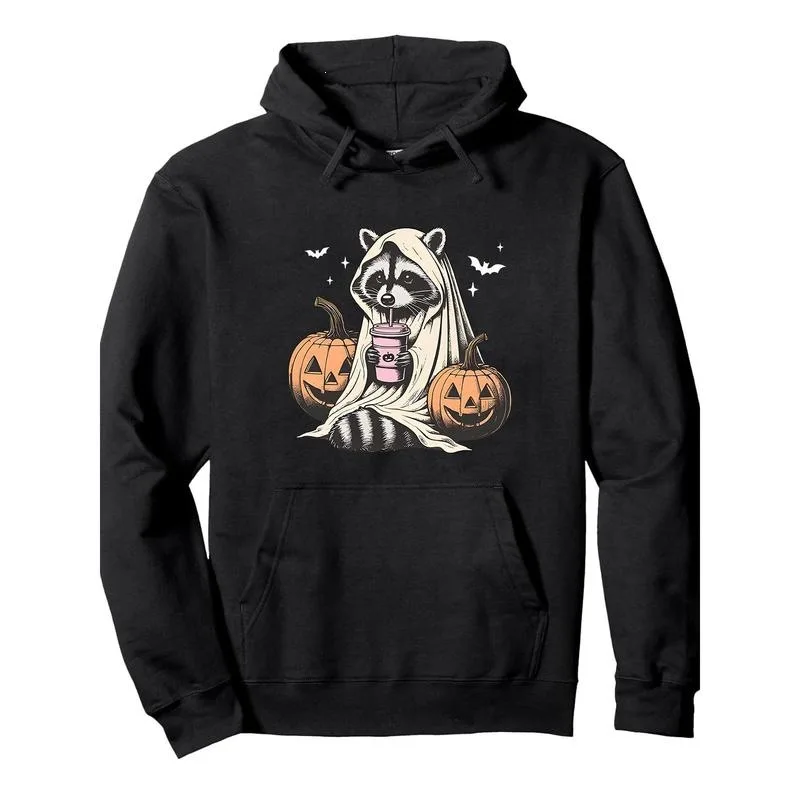 

Raccoon Halloween Hoodie Women's Cross-Border Sweatshirt Resistant to Deformation Spring 2026 Other Patterns And Fabrics