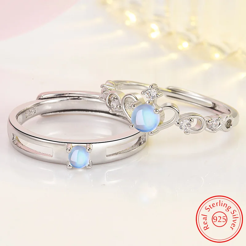 

925 Sterling Silver New Man's High Quality Fashion Jewelry Crystal Opal Crown Couple Ring For Woman XY0340