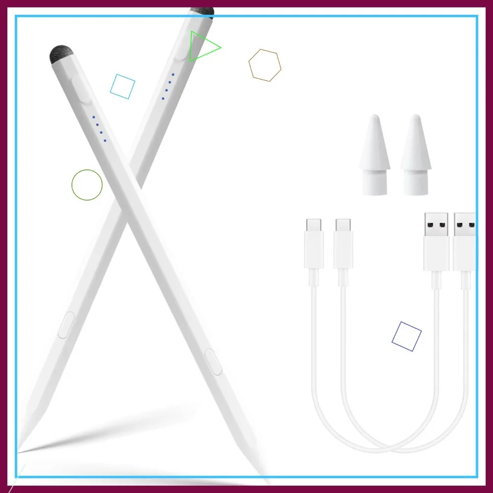 

Набор из 2 активных стилусов для iPad 11-го/10-го поколения, быстрая зарядка, совместимость с моделями iPad 2018-2025 годов