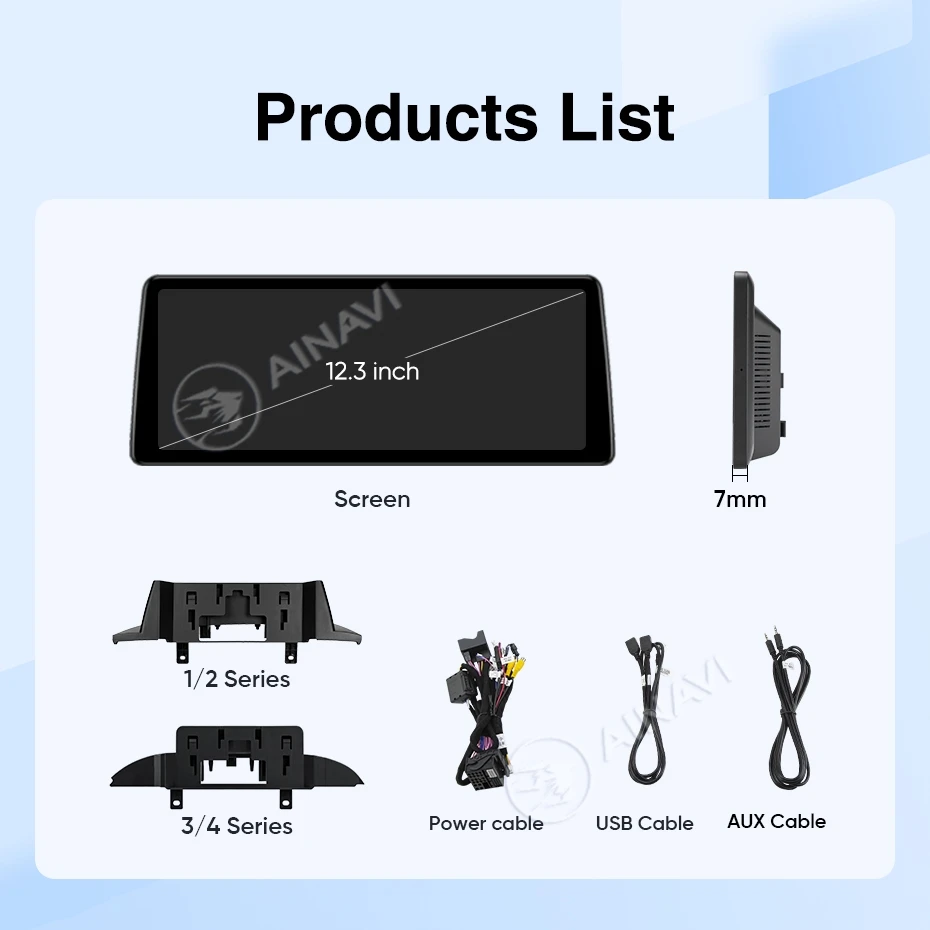 AINAVI Wireless CarPlay Android Auto für BMW 1 2 3 4 Serie F20 F21 F22 F23 F30 F31 F32 F33 F34 F35 F36 NBT 12,3 Zoll Multimedia-Player Infotainment Autoradio Auto-Audio Auto-Display Bluetooth – Detail 3