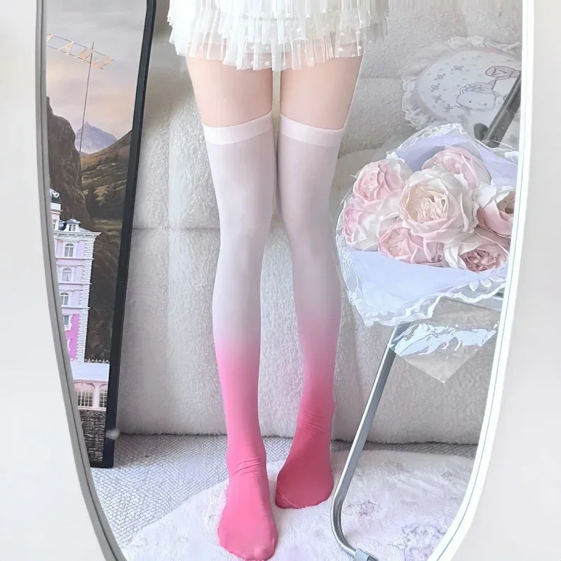 2025 الملونة النساء جوارب طويلة الفتيات فوق الركبة طويلة الفخذ العليا الحياكة الجوارب فوق جوارب طويلة الحياكة تخزين دافئ