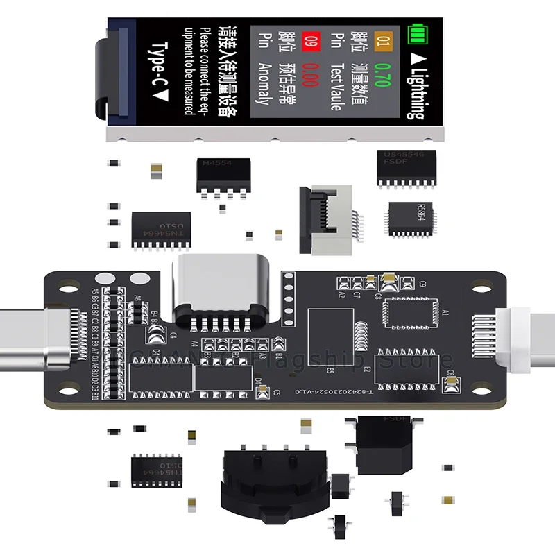 Probador mecánico de inserción de cola, T-824 sin desmoldeo, pantalla Digital de alta precisión, comprobación de potencia de corriente, Lightning