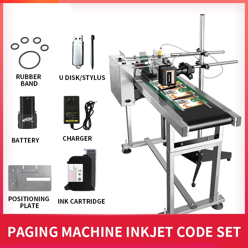 Fully Automatic Paging inkjet Printer High-speed Adjustable conveyor table Online coding Production date coding machine