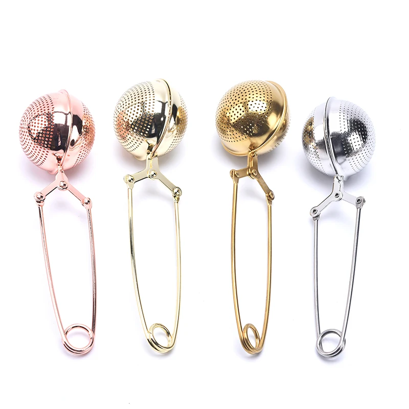 1PC 5*18cm Tea Infuser Stainless Steel Sphere Tea Strainer Spice Filter Handle Tea Ball Ball Retractable Tea Strainer