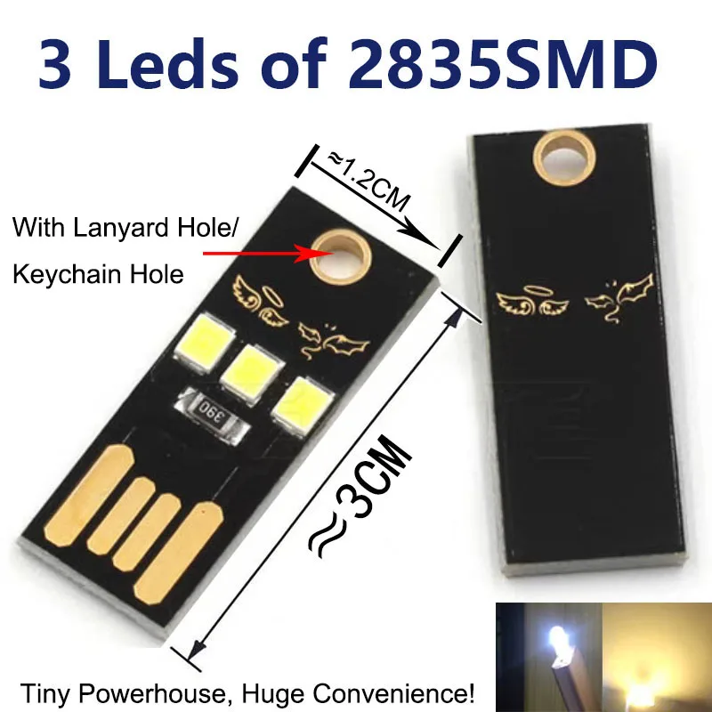 Small USB Plug Lamp Led Night Light Computer Mobile Power Charging mini Book lamps led Eye Protection Square Reading light