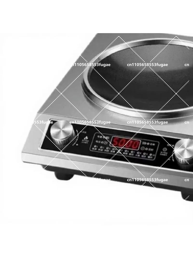 Large Firepower Induction Wok, 3500W Household 5000W Commercial Electric Concave Cooking Pot