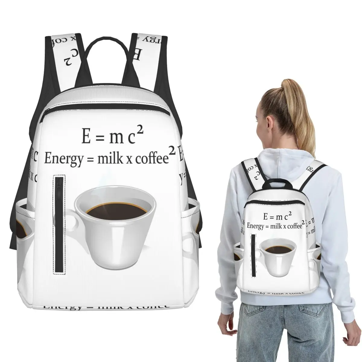 

Cafe E = Mc2 Backpack Daypack Boys Girls BookBag School Bag Shoulder Bags for Men Women