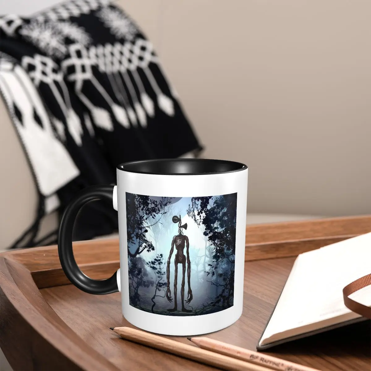 

Siren Head In Dark Forest Mug Funny Ceramic Coffee Cups Tea Mugs Milk Cup Drinkware Gifts for Friends