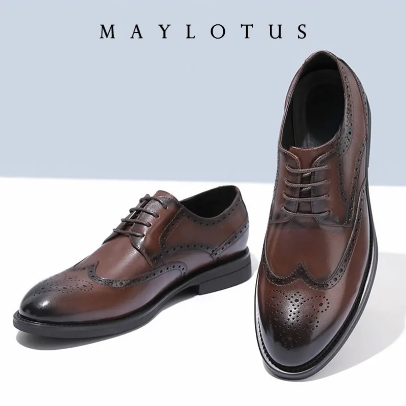 أحذية على الطراز البريطاني من جلد البولي يوريثان، أحذية رسمية برباط علوي، أحذية بدون كعب مريحة تسمح بمرور الهواء، أحذية زفاف مريحة