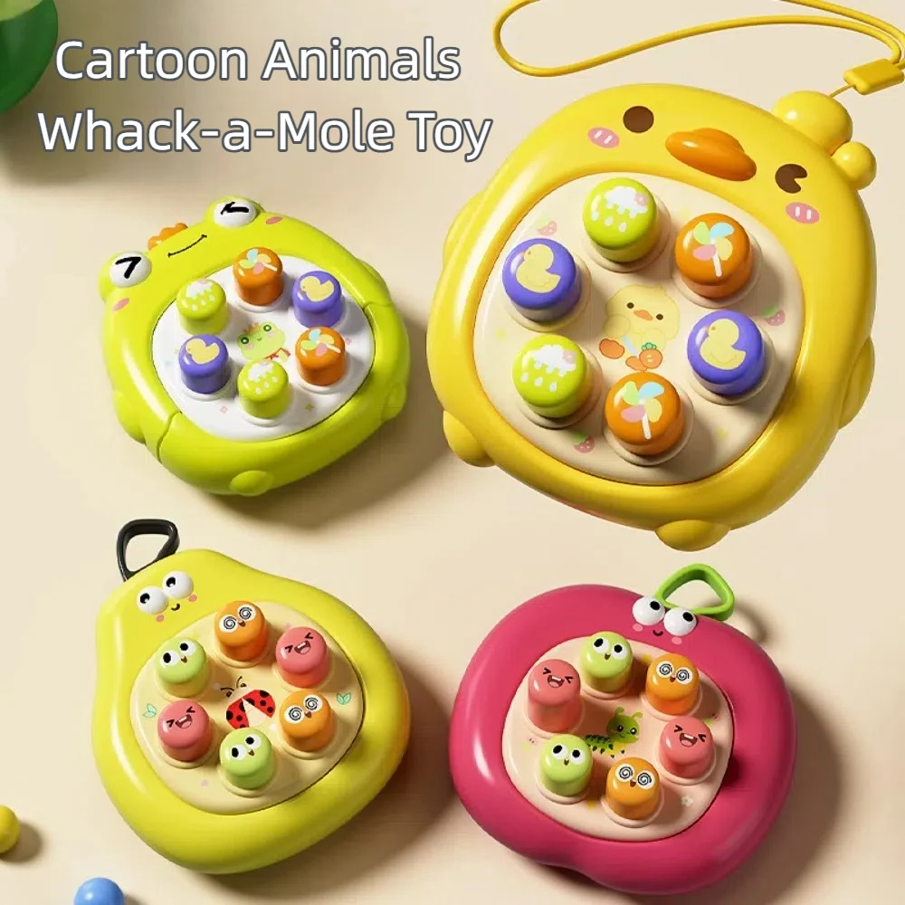 Cartoon Animals Whack-a-Mole Toy Stress Relief Duck Frog Apple Educational Toys Mini Size Hand-eye Coordination Toy